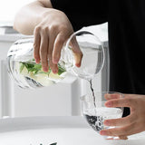 Popxstar  850ml Face Shaped Glass Water Bottle Set Creativity Abstract Kitchen Lemon Cold Water Kettle Beverage Juice Jug Set Home Decor