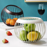 Popxstar  Iron Storage Fruit Plate Drain Basket Egg Vegetable Storage Bowls Nordic Snack Candy Fruit Basket Kitchen Home Storage Organizer