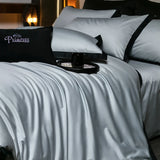 Popxstar  1000TC Egyptian Cotton Solid Color Bedding Set King Queen Size White Hotel Style Duvet/Quilt Cover Fitted Bed Sheet Pillowcases