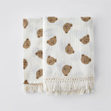 Popxstar Cotton Muslin Swaddle Blankets for Newborn Baby Tassel Receiving Blanket New Born Swaddle Wrap Infant Sleeping Quilt Bed Cover