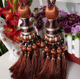 European Luxury Curtain Hanging Ball Straps Tied Rope Curtain Buckle Hook Tassel Strap Home Decor