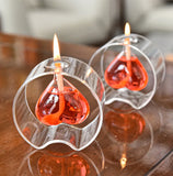 Popxstar  Creative Transparent Glass Love Oil Lamp Room Decoration Table Lamp Wedding Desktop Decoration Candle Holder Smoke Free Oil Lamp
