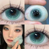 Popxstar  Colored Contact Lenses for Eyes with Degree Natural Brown Pupils Fashion Lens Green Eyes Contacts Lenses Yearly 2pcs/pair
