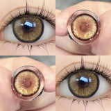 Popxstar  1Pair New Color Contact Lens Pupils Nature High Quality Myopic Green Lens Blue  Eyes - 0.00 to- 8.00 Diopter Lenses