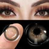 Popxstar 1 Pair Colored Contact Lenses Pupils Fashion Brown Lenses for Makeup Cosplay Lenses High Quality Natural Pupils Year