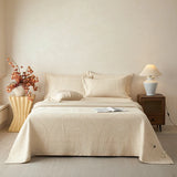 Popxstar  3Pcs Luxury Natural Cotton Linen Soft Comfortable Quilted Bedspread, Bed Cover, Mattress Topper, Bed Sheet, With Pillowcases