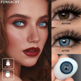 1 Pair Colored Contact Lenses for Eyes Blue Pupil Beautiful Eye Contacts Natural Soft Brown Gray Lenses Yearly Cosmetic