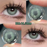 Popxstar  2Pcs Korea Colored Contact Lenses Prescription Myopia Degree -0.00 to-8.00 Blue Makeup Soft Lens Eye Beauty Pupil Lan Cat