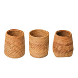 Popxstar  High Quality Hand-made Rattan Storage Box Pen Container Makeup Brush Storage Box Tea Ceremony Accessories storage baskets