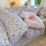 Small fresh pastoral cotton printing four-piece series bed sheet family student dormitory four-piece set