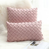 Fashion Car Backrest Cushion Cover Soft Faux Suede Home Decorative Navy Blue Pillow Cover Woven Pattern Green 45x45cm/30x50cm