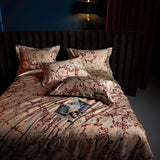 Popxstar  Premium 1000TC Egyptian Cotton Luxury Bedding Set Boho Style Digital Printing Duvet Cover Flat/Fitted Bed Sheet Pillowcases 4Pcs