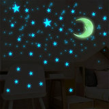 Popxstar 3/50/100pcs Fluorescent Glow the Dark 3D Stars Moon Wall Stickers Kids Baby Rooms Decoration Girls Bedroom Ceiling Home Decor