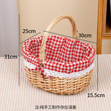 popxstar New Wicker Egg And Fruit Basket Storage Basket Handheld Outdoor Picnic Basket Egg Basket Flower Basket Gift For Best Friend