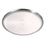 Popxstar  4pcs Large Round Stainless Steel Dinner Plates Fruit Tray- Heavy-Duty Golden Serving Plates Suitable for Weddings, Buffets