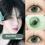 1 Pair Hot Sale Colored ContactLenses with Prescription Green Lris Myopia Lenses Degree 0~-8.00 Natural Soft Lenses