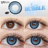 Myopia 15MM Black Diomonds Lenses with Degree 1 Pair Big Eyes Natural Black Lenses Brown Colored Contacts Gray Purple Lens