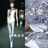 Popxstar Gold Shiny Color Four-sided Stretch Full Version Fabric for Wedding Dress Decoration Stage Performance Costume Fabri