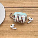 Popxstar  Korea fashion cute plaid sweater pattern gloss cover soft shockproof protection case for airpods 1 2 3 4 pro 2 coque fundas