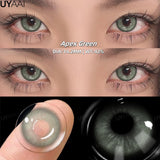 Popxstar 2025 New Fashion Color Contact Lenses for Eyes Green Colorful Makeup High level of comfort Yearly 2pcs/pair