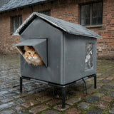 Dog Sleeping Bed Waterproof Outdoor Cat Tent Warm Folding Cooling Dog Cave Raised Base Moisture-proof Pet Condos Balcony