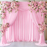 Popxstar  2pcs 5x8/10ft Wrinkle Free White Satin Backdrop Curtains For Wedding Birthday Parties Photography Background Baby Shower Decor