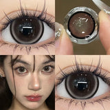 Popxstar  Two Piece Large Diameter Eye Lens Black Contact Lens with Eye Contact Magnifying Eye Color Cosmetic Student of the Year Natural