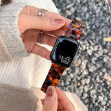 popxstar Laser Transparent Acrylic Strap for Apple Watch Band 42mm 46 41 38 45 44 49 40mm Women Bracelet for iWatch Series 10 9 8 7 6 5