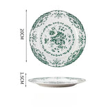 Popxstar 8/10in Vintage French Rose Ceramic Dinner Plate for Household Use Pasta Salad Dim Sum Western Dinner Plate Home Art Tableware