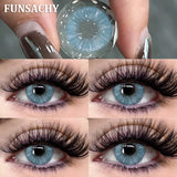 Popxstar  1 Pair Big Black Color Contact Lenses Natural Gray Lenses Blue Korean Eye Makeup Contacts Yearly Beauty Pupils Cosmetic