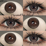 Popxstar 2PCS Color Contact Lenses with Prescription Natural Blue Contact Lens Brown Pupils Beauty Eyes Lenses CrystalOrb Series