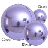 Popxstar 3pcs 4D Round Balloons Metallic Rose Gold Silver Foil Balloons Party Decorations for Birthday Wedding Gender Reveal Photo Props