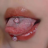 Popxstar piercing women 16mm Stainless Steel Shiny Rhinestones Tongue Nails Piercing Body Studs Piercing Tongue Rings Body Jewelry for Hot Women Girls