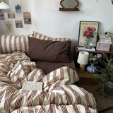Popxstar  Bed Linen Duvet Cover Stripe Boys Girls Twin Queen Size Duvet Cover Pillowcase Bedding Adult Fashion Home Textile Nordic Sling