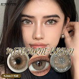 1Pair Natural Colored Contacts Lenses Gray Eye Contacts  Soft Brown Eyes Lenses Yearly Korean Pink/Purplr Beauty Pupils