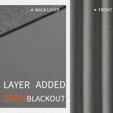 Popxstar Blackout Curtains 350cm Height Room Darkening Curtains for Bedroom 100% Black Out Textured Thermal Curtain Privacy Protection