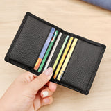 Popxstar Genuine Leather Men's Card Holder Anti-magnetic RFID Credit Card Bag Ultra Thin Soft Business Card Holder for Men