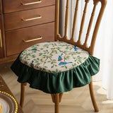 Velvet Fabric Ruffled Edge Cushion Thickened Tied Anti Slip Home Seat Cover Office Household Detachable Washable Seat Cushions