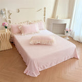 Popxstar  Butterfly Embroidery Lace Ruffles Princess Bedding Set Warm Velvet Duvet Cover Bed Sheet/Bed Skirt/Fitted Sheet Pillowcases 4Pcs