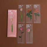 Popxstar 5Pcs Flower Series Bookmarks for Books PVC Book Mark Page Marker Cute Stationery Student School Supplies