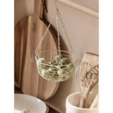 Retro metal ironwork storage basket vegetable fruit snack hanging basket kitchen balcony household Small item storage
