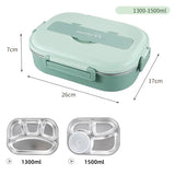 Popxstar  Portable Lunch Box for Kids Students Stainless Steel Thermal Lunchbox with Spoons and Chopsticks Food Container Bento Box