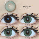 Popxstar  2pcs Gradient Green Contact Lenses Natural Color Pupils Coffee Pearl Lenses Makeup Color Eye Lenses Brown Lens Gray Lens