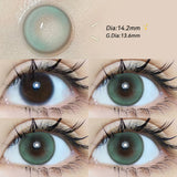 Popxstar  -2pcs Gradient Green Contact Lenses Natural Color Pupils Coffee Pearl Lenses Makeup Color Eye Lenses Brown Lens Gray Lens