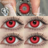 Popxstar  1Pair Cosplay Colored Contact Lenses for Eyes Halloween Lenses Red Eye Contacts Black Lenses Yearly Anime Cosplay Lens