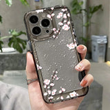 Popxstar INS Korean Red Cherry Phone Case For iPhone 15 Pro Case iPhone 11 13 12 14 Pro Max XR XS X 7 8 Plus SE Clear Shockproof Cover