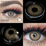 Popxstar  Natural Colored Contacts Lenses Brown 2pcs Contacts Beautful Pupils Color Contacts Yearly Makeup Cosmetic Contact Lens
