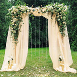 Popxstar Chiffon Champagne Beige Wedding Arch Draping for Ceremony Reception Decora Sheer Fabric Curtains for Party Stage Bridal Shower
