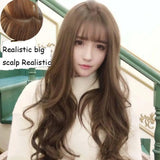 Popxstar Curly Women's Wig And Liu Hai Daily Performance Weaving Wig Heat Resistant Fiber Wig Long Loose Curled Air Liu Hai Wig