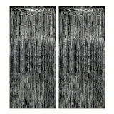 Popxstar 2Pcs 2m Metallic Foil Tinsel Curtain Kids Birthday Wedding Bachelorette Party Tassel Background Decorations Baby Shower New Year